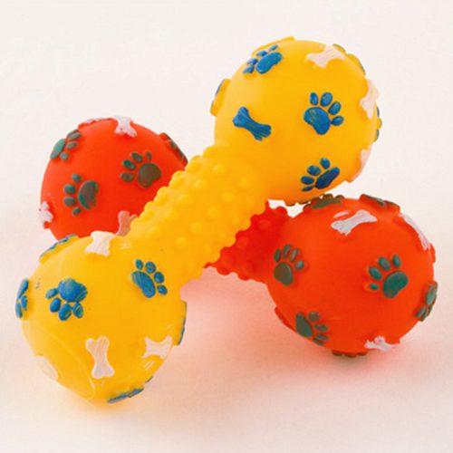 Teeth bite Pet Dumbbell Sound Silicone Dog Toys