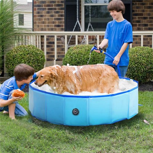 Foldable Outdoor Indoor Collapsible Bathing Pool For Dogs Cats Kids